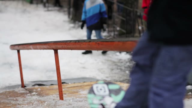 Snowboarder Does The Trick Close-up