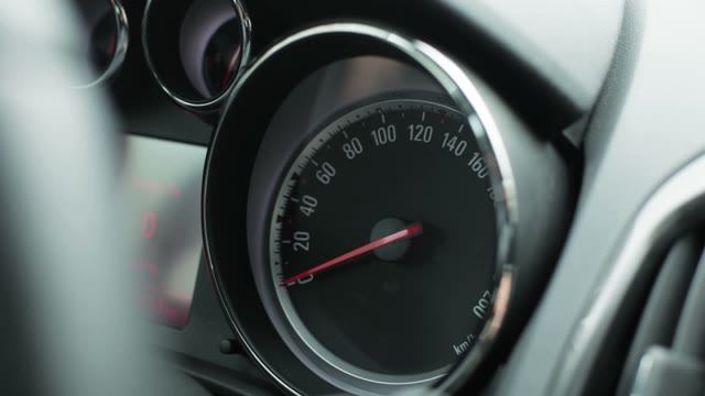 Car Speedometer Close-up