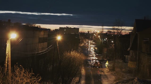 Car Rides On A Country Road In The Evening