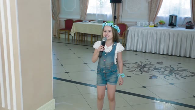 Girl Singing A Song At Celebration