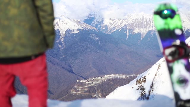 Snowboarding In The Mountain