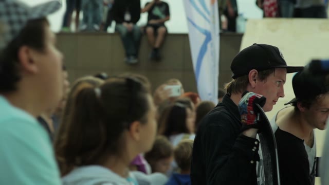 The Audience Applauds Snowboarders