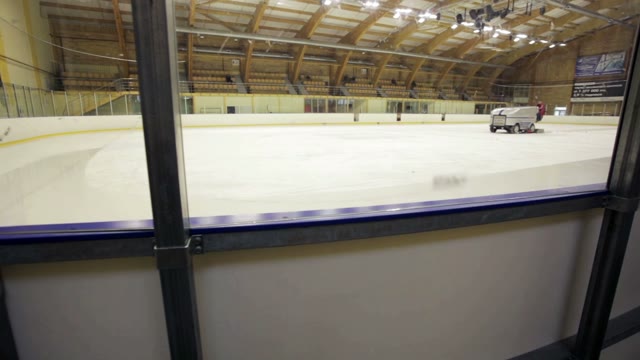 Snow Pouring On Hockey Stadium