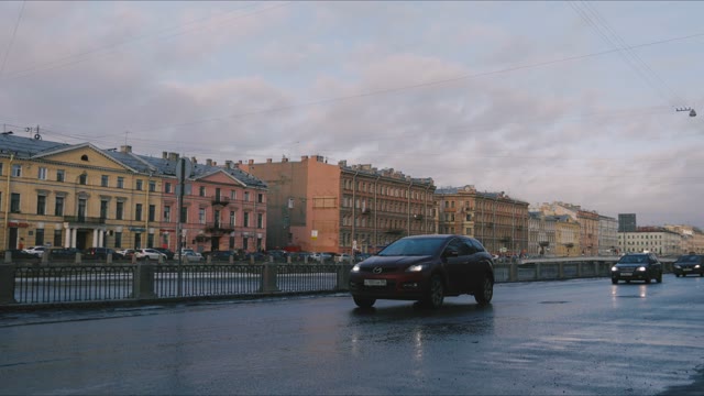 Cars Driving On The Bridge