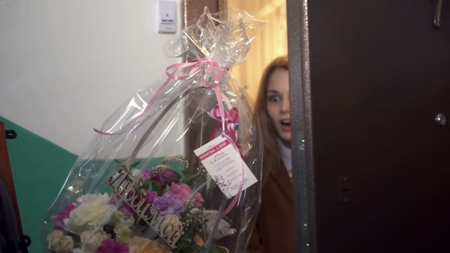 Courier Brought A Bouquet For The Pretty Girl