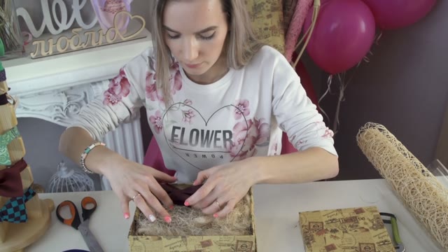 Beautiful Girl Prepares A Wedding Gift