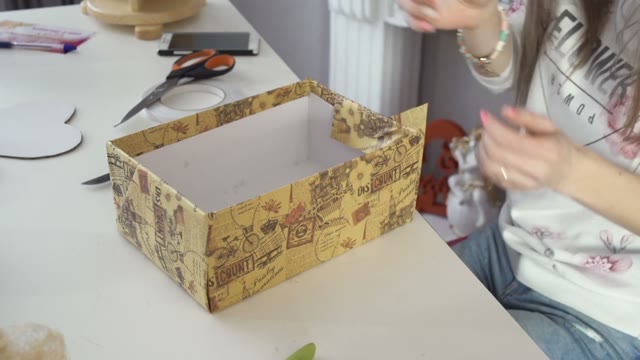 Girl Makes Packaging For A Wedding Gift With Their Own Hands