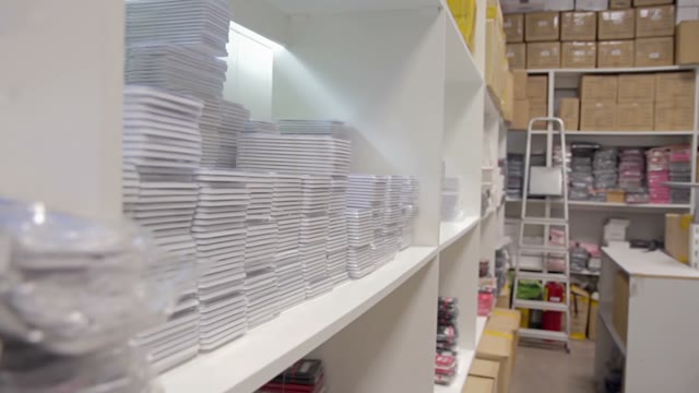 Movement Between The Shelves In The Store