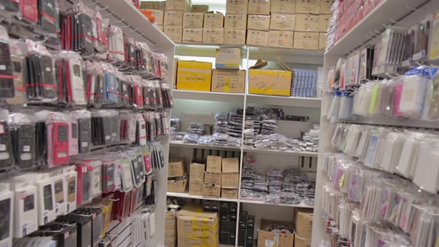 Movement Between The Shelves In The Store