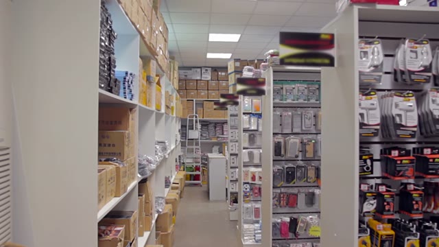 Movement Between The Shelves In The Store