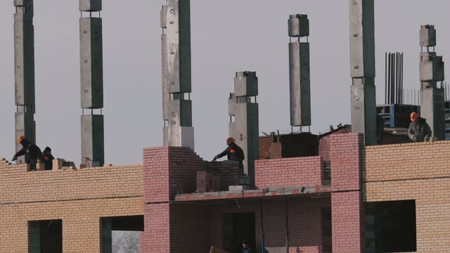 Construction Of A Brick High-rise Building