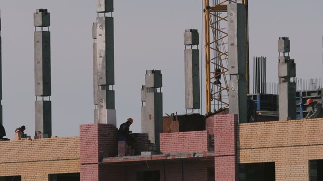 Construction Of A Brick High-rise Building