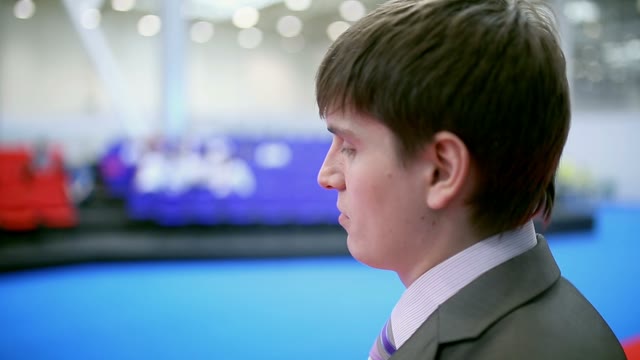 Succesful Businessman Speaks Closeup