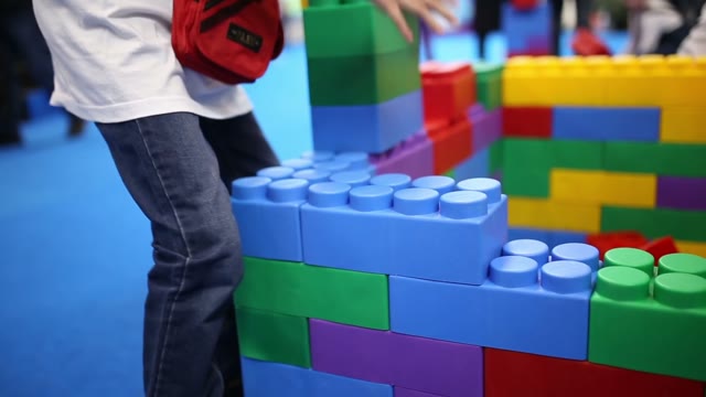 Small Children Build From Lego