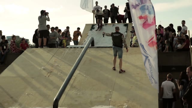 A Skier Glides Along The Pipe