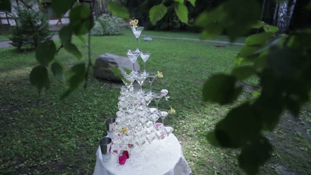 A Pyramid Of Glasses Removed From Afar
