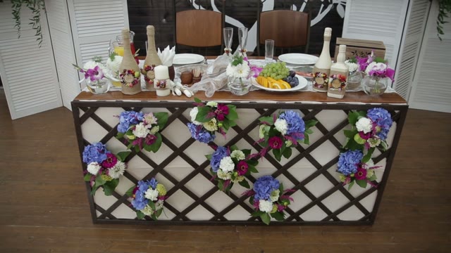 On The Wedding Table There Are Celebratory Drinks And Fruit