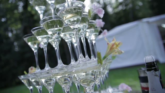Glasses Of Champagne Pyramid Made Up