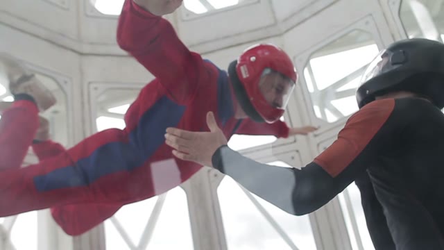 Man Flying In A Wind Tunnel