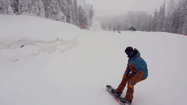 Snowboarder Doing A Series Of Tricks