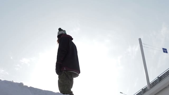 Young Man On A Background Of The Sun In Winter