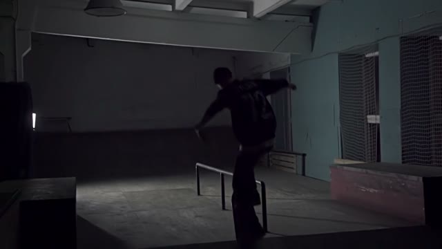 Skate Slide Down The Banisters On A Skateboard