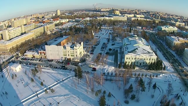 Panorama Of The Central Streets Of The City Of Omsk