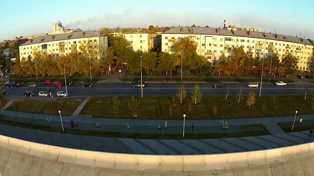 Panorama Busy Road In City Of Omsk