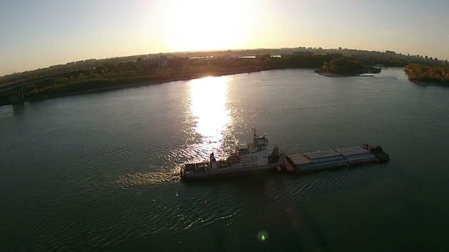 Panorama Barge Floating On The River