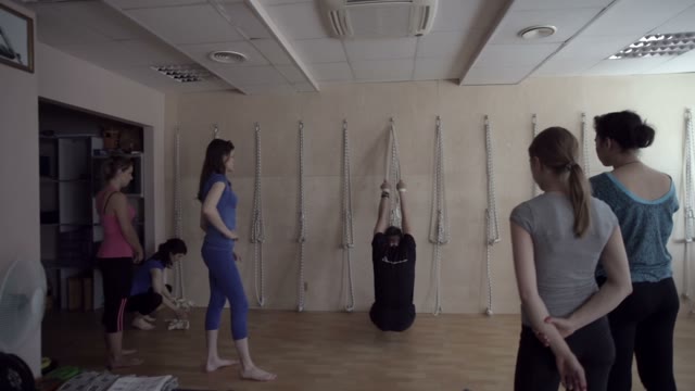 The Trainer Shows How To Stretch