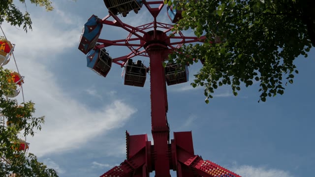 The Rotating Carousel In An Amusement Park