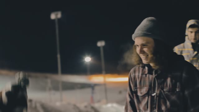 Snowboard Contest On The Slopes