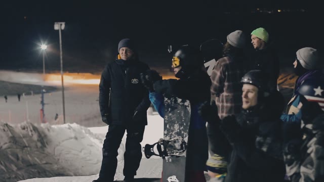 Snowboard Contest On The Slopes