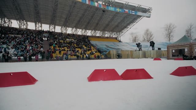 Ski Race At The Stadium