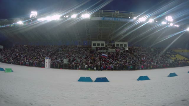 Ski Race At The Stadium