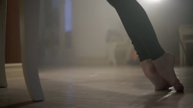 Girl Dancing. Close-up Of Legs
