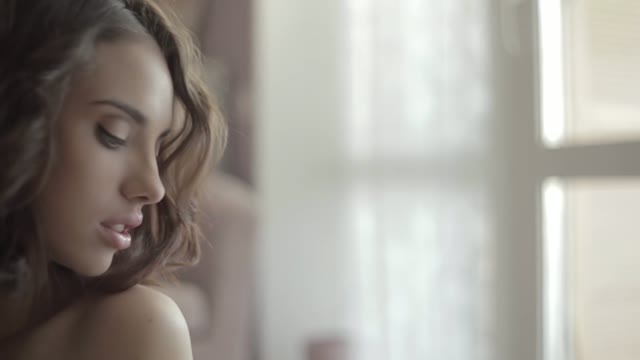 Young Beautiful Woman Close Up