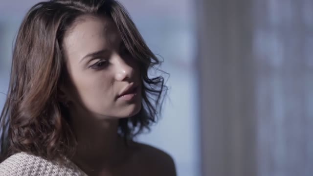 Beautiful Young Woman Looks And Laughs