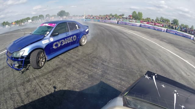 Drift Racing Outdoors, Near Collision