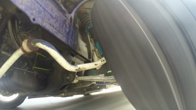 Drift Racing Outdoors, View From Under The Car