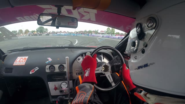 Drift Racing Outdoors, View Of The Car Cabin