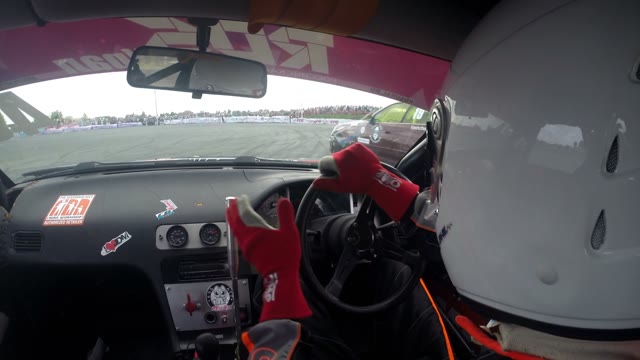 Drift Racing Outdoors, View Of The Car Cabin