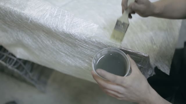 Hunky Apply Varnish On The Surface Of The Item