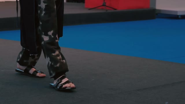 Fashion Show. The Legs Models Closeup