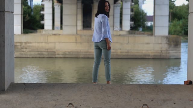 Beautiful Girl Dancing Under B