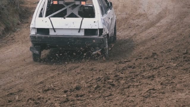 Rally Car Turning On Sandy Highway