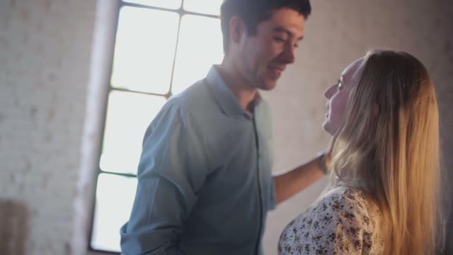 Couple In Love Is Learning To Dance In The Studio