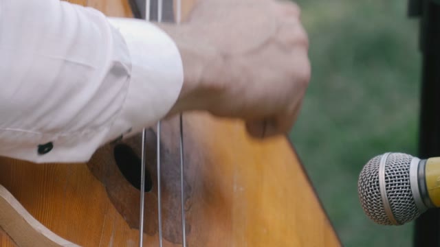 A Man Playing The Contrabass