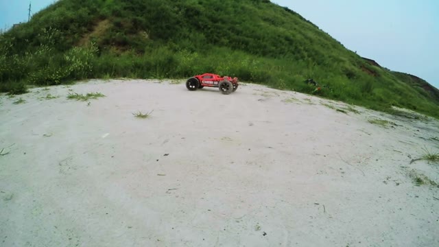 Radio-controlled Machine Drift And Crashes Into The Camera