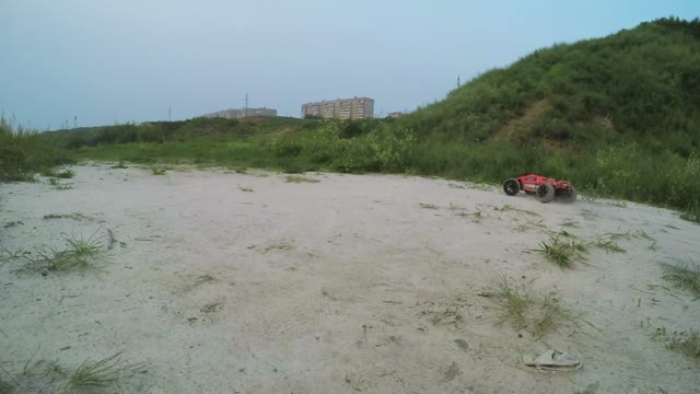 Radio-controlled Machine Drift And Crashes Into The Camera
